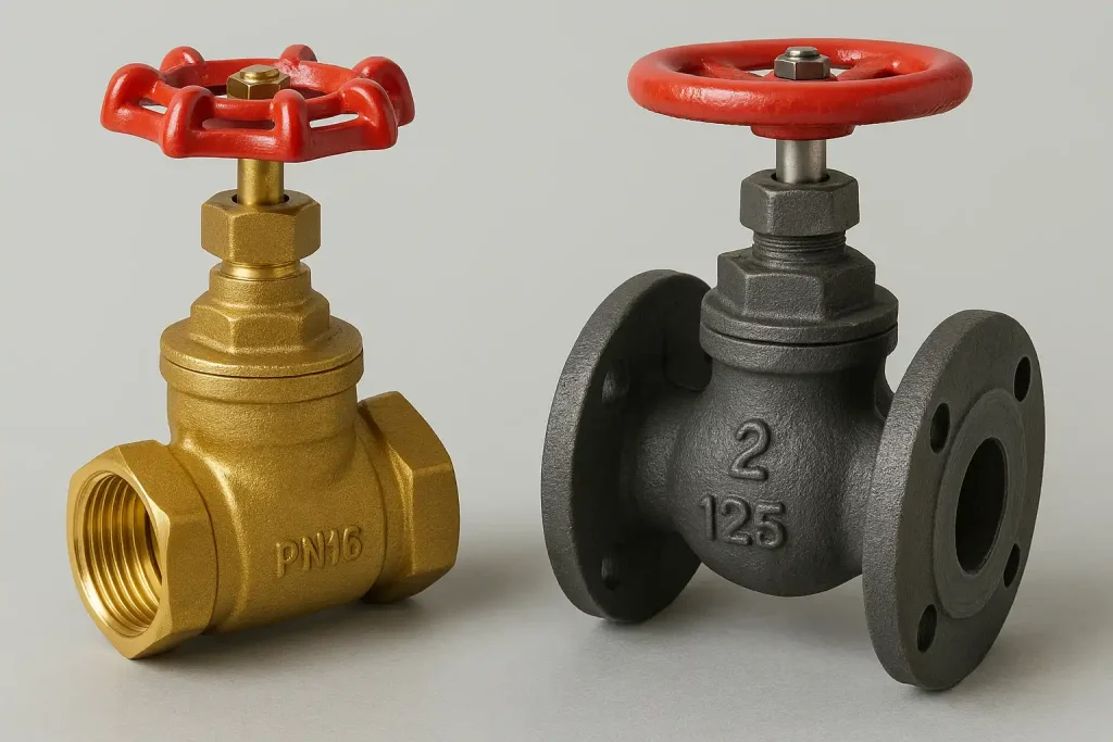 مقایسه شیر فلکه برنجی و چدنی از نظر مقاومت فشاری و کاربرد صنعتی