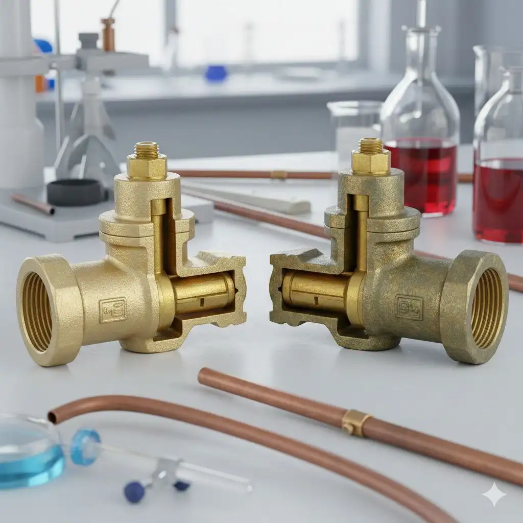 بررسی خوردگی سطحی شیر فلکه برنجی سامین پس از سال‌ها بهره‌برداری