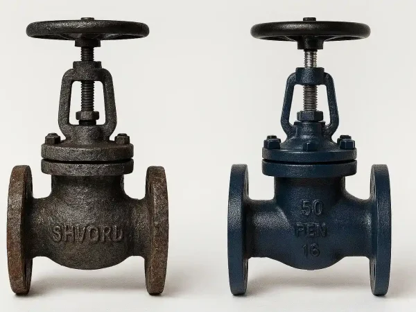 مقایسه کیفیت و دوام شیر فلکه چدنی شیرود و فاراب